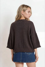 Load image into Gallery viewer, Chocolate Exposed Seam Drop Shoulder Top