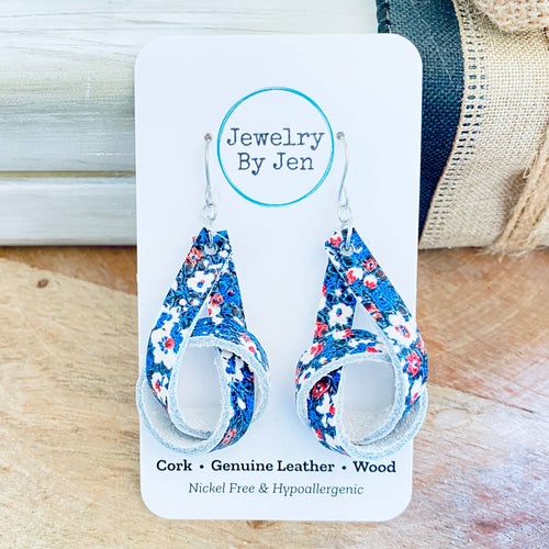 Knot Earrings: Patriotic Garden