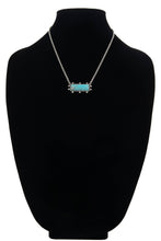 Load image into Gallery viewer, Western Ball TXR Bar Necklace with Hand Stone: TURQUOISE