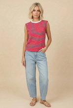 Load image into Gallery viewer, Red Classic Striped Sleeveless Tank