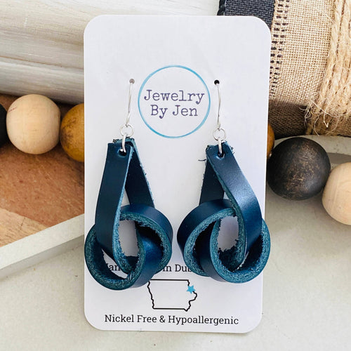 Knot Earrings: Smooth Navy