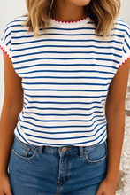 Load image into Gallery viewer, Blue Stripe w/Pink Contrast