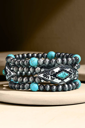 Beaded Western Stretch Bracelet: Turquoise(SBTQ) / OS