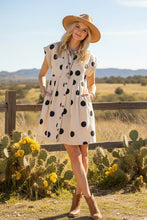 Load image into Gallery viewer, Cream &amp; Black Pleated Mini Dress