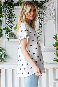 Ivory & Black Star Top