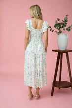 Load image into Gallery viewer, Black Floral Sweetheart Midi Dress