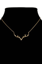 Load image into Gallery viewer, Brass Textured Metal Antler Short Necklace: Gold / OS
