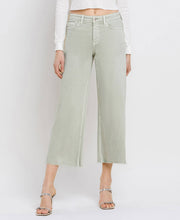 Load image into Gallery viewer, Vervet High Rise Desert Sage Crop Wide Leg Jeans