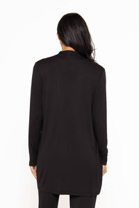 Black Lounge Open-Front Terry Cardigan