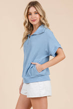 Load image into Gallery viewer, Light Blue Ribbed Pullover Top