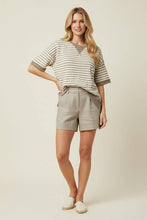 Load image into Gallery viewer, Crew Neck Jacquard Stripe Top