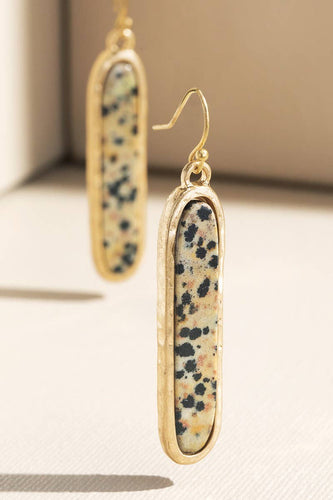 Metal Bar Earring with Stone: Dal