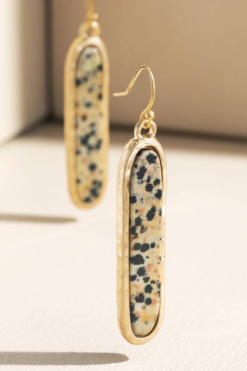 Metal Bar Earring with Stone: Dal