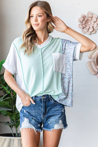 Mint Color Block Top