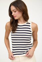 Load image into Gallery viewer, Navy Stripe Cropped Tank