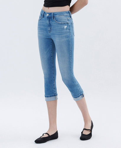 Vervet High Rise Cuffed Capri Jeans