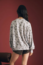 Load image into Gallery viewer, Light Grey Floral Dot Print Top