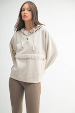 Load image into Gallery viewer, Drift Burnout Fleece Snap Hoodie in Natural