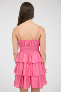 Dusty Fuchsia Ruffle Tiered Dress