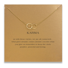 Load image into Gallery viewer, Karma Gold Necklace on Card
