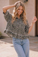 Load image into Gallery viewer, Leopard Print Frayed Ruffle Hem Shirt Jacket: LEOPARD / L