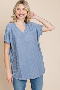 Denim Swiss Dot Top