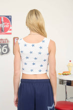 Load image into Gallery viewer, Ivory Star Pattern Crop Tank