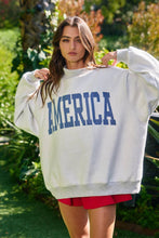 Load image into Gallery viewer, Heather Grey USA/America Reversible Sweatshirt