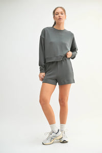 Black Laguna Dropped Shoulder Sweatshirt