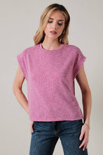 Load image into Gallery viewer, Magenta Crew Neck Cuffed Top