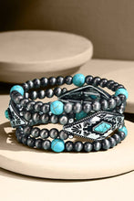 Load image into Gallery viewer, Beaded Western Stretch Bracelet: Turquoise(SBTQ) / OS