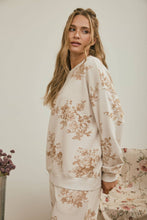 Load image into Gallery viewer, Khaki Floral Toile Crew Neck Sweatshirt