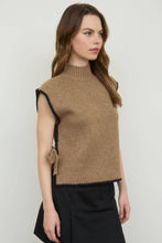 Load image into Gallery viewer, Mocha Mock Neck Side Tie Sweater