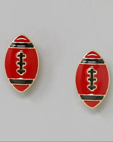 Football Gameday Post Earrings: Red Black