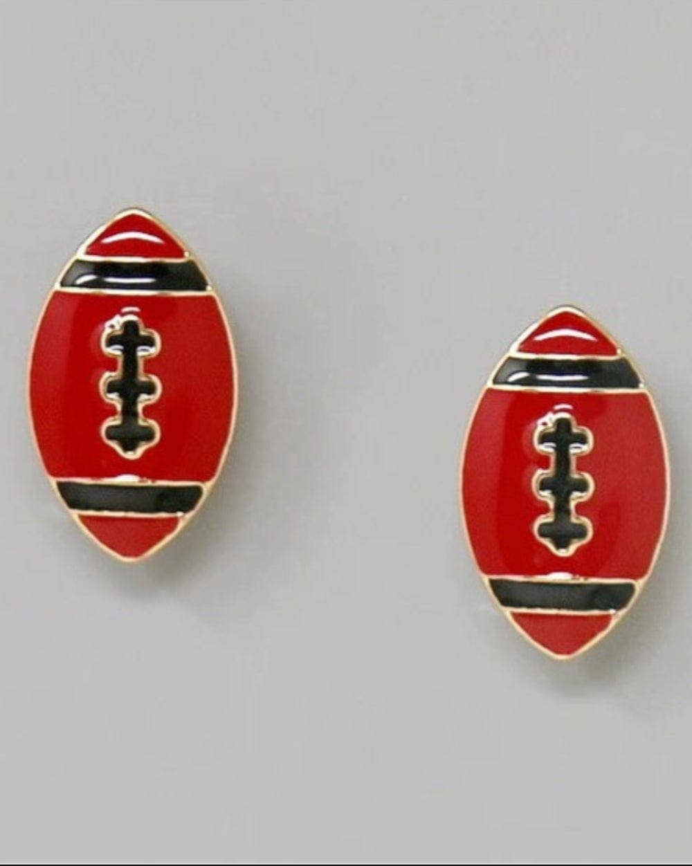 Football Gameday Post Earrings: Red Black