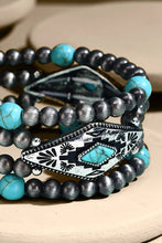 Load image into Gallery viewer, Beaded Western Stretch Bracelet: Turquoise(SBTQ) / OS