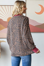 Load image into Gallery viewer, Burgundy Trimmed Animal Print Top