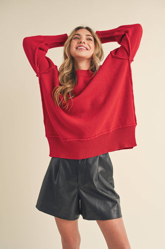 Red Boxy Sweater