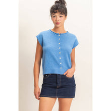Load image into Gallery viewer, Red Rolled Edge Button Front Sweater Vest