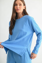 Load image into Gallery viewer, Denim Drift Luxe Sand Wash Ribbed Raglan Tee