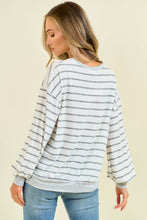 Load image into Gallery viewer, Heather Gray Striped Top