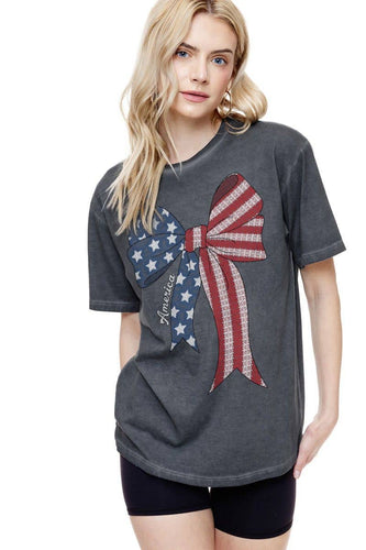 Americana Bow Ribbon Graphic Tee