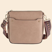 Load image into Gallery viewer, Black Boho Strap Faux Leather Crossbody Messenger Bag