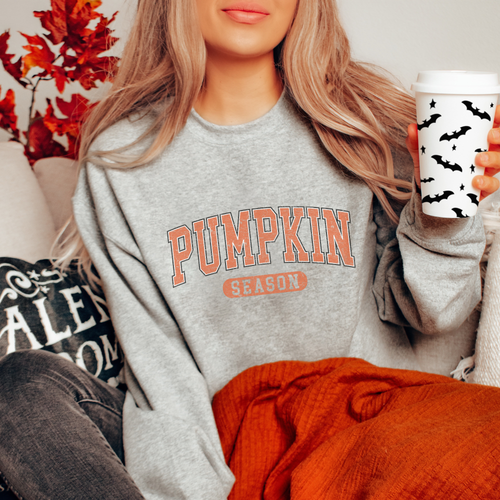 Gray Pumpkin Season Fall Sweatshirt