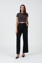 Load image into Gallery viewer, Black High Waist Pleated Dress Pant