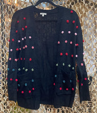 Load image into Gallery viewer, Black Pom Pom Cardigan