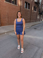 Load image into Gallery viewer, Blue Flounce &amp; Flow Romper