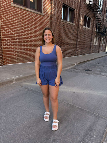 Blue Flounce & Flow Romper