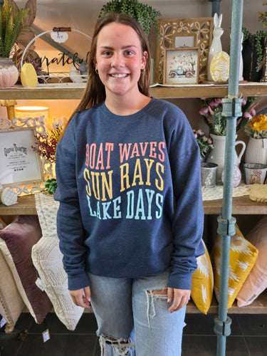 Boat Waves Graphic Sweatshirt