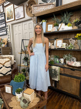 Load image into Gallery viewer, Blue Striped Spaghetti Strap Dress
